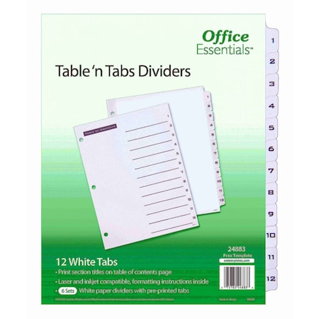 Table n Tabs Dividers, PK6 MPN:24883