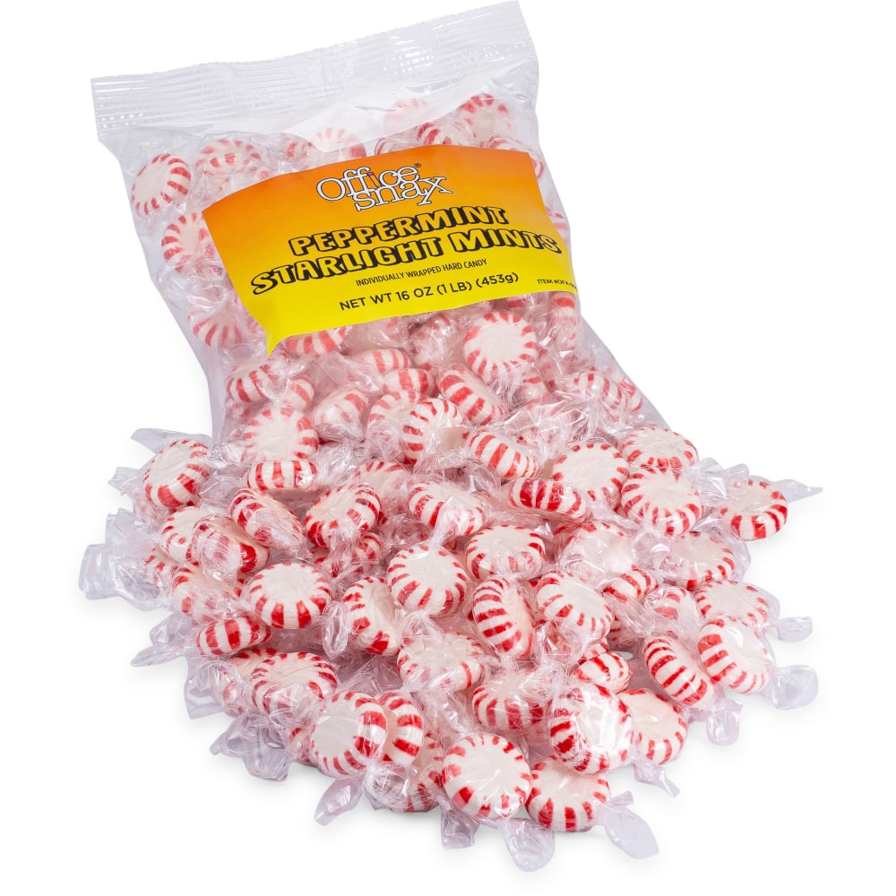 Office Snax Starlight Peppermints Hard Candy - Starlight Peppermint - Individually Wrapped - 16 oz - 1 Each MPN:00670