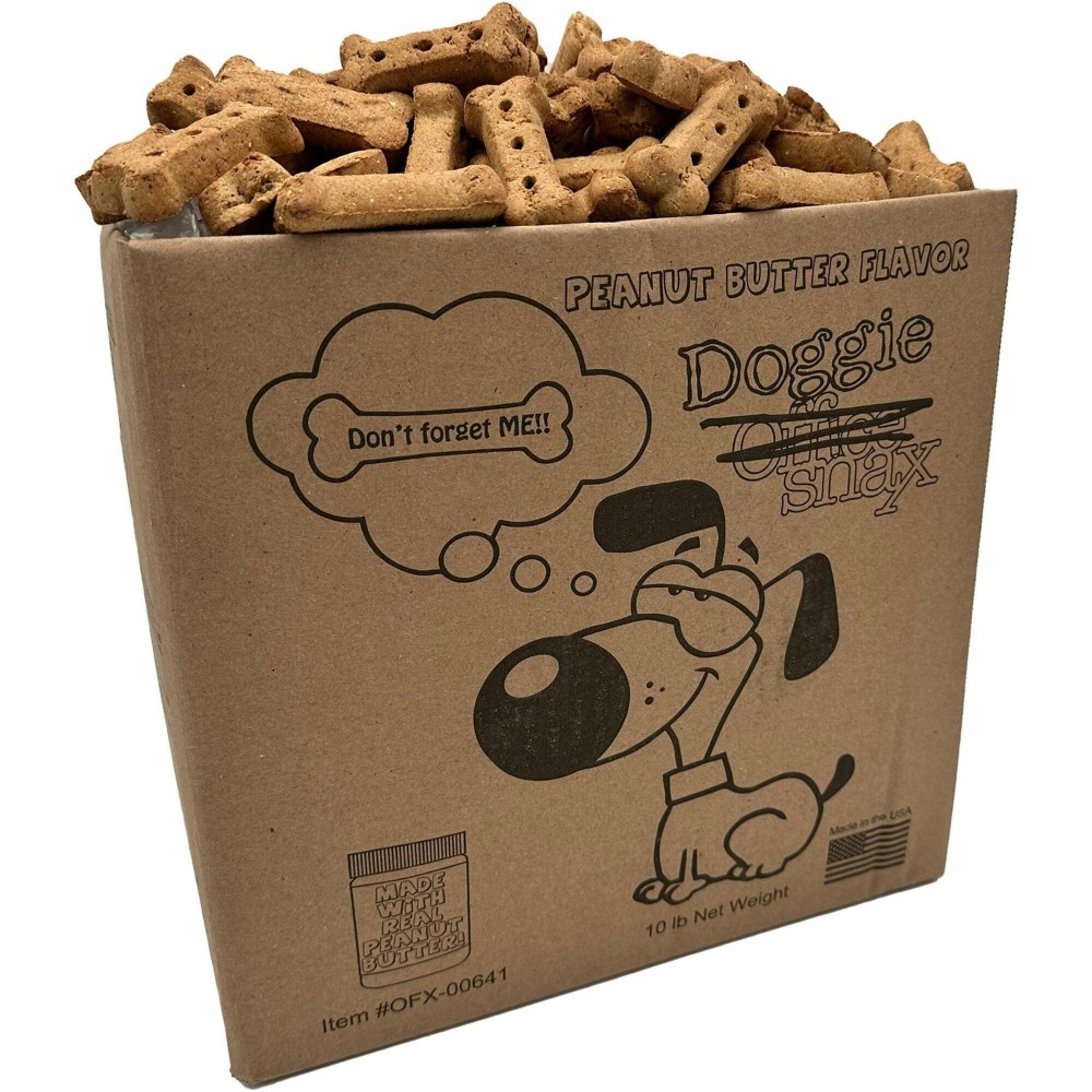 Office Snax Doggie Snax Biscuits - For Dog - Biscuits - Peanut Butter Flavor - 10 lb MPN:00641