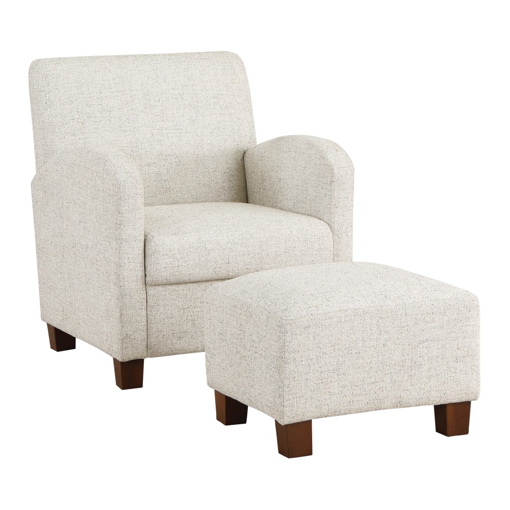 Office Star Aiden Chair With Legs And Ottoman, Quartz/Medium Espresso MPN:ADN-Q11
