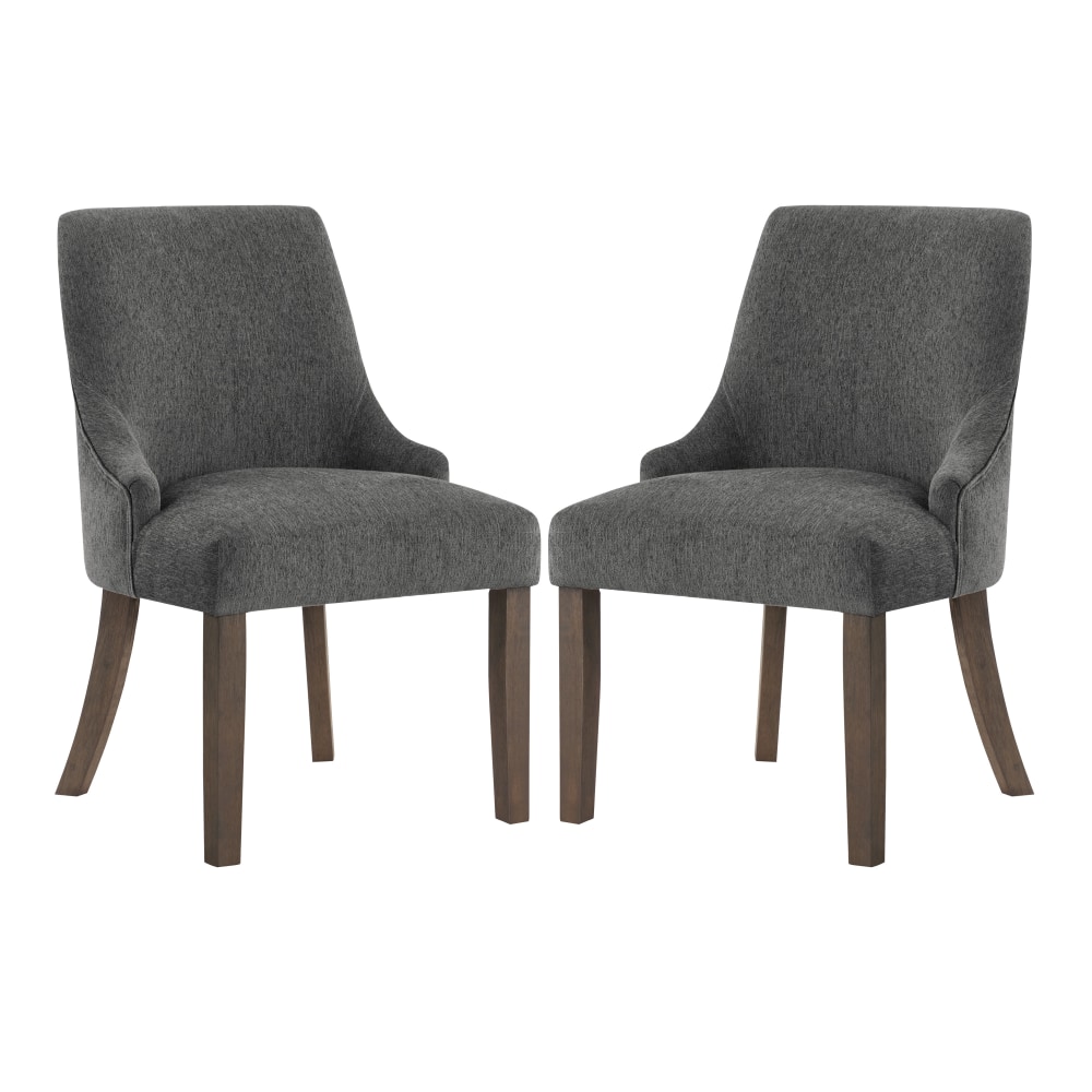 Office Star Leona Fabric Dining Accent Chairs, Charcoal, Set Of 2 Chairs MPN:LNA-BY7