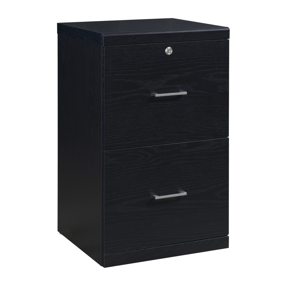 Office Star Alpine 17inD Vertical 2-Drawer File Cabinet With Lockdowel Fastening System, Black MPN:ALP2817VF-BK
