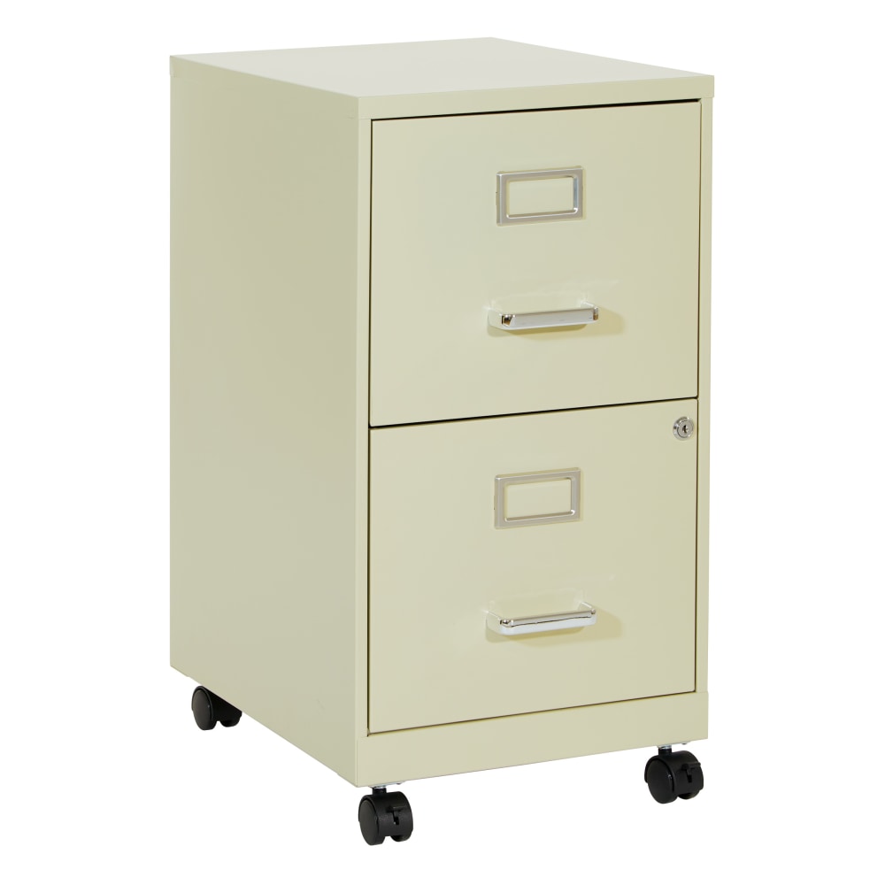 Office Star 20inD Vertical 2-Drawer Mobile Locking File Cabinet, Tan MPN:CF2DRM-21