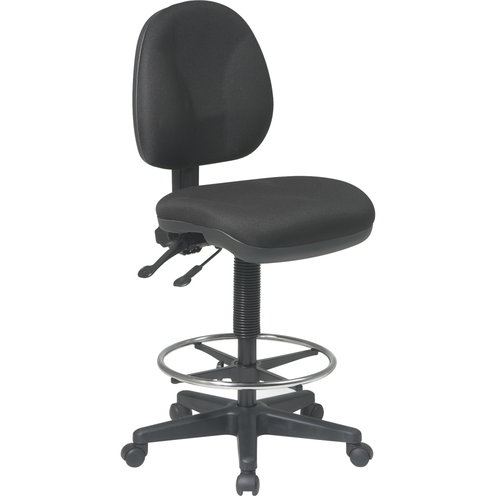 Office Star Deluxe Ergonomic Fabric Drafting Chair With Back, Black MPN:DC940-231