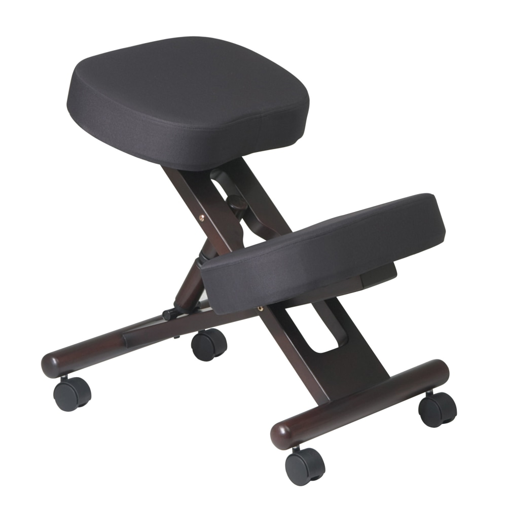 Office Star Work Smart Ergonomic Knee Chair, Black/Espresso MPN:KCW778