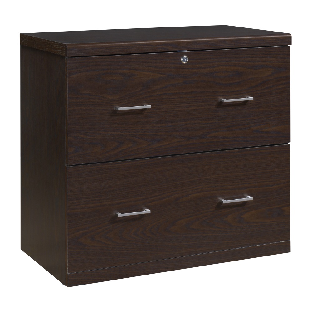 Office Star Alpine 30inW x 17inD Lateral 2-Drawer File Cabinet With Lockdowel Fastening System, Espresso MPN:ALP2828LF-ES