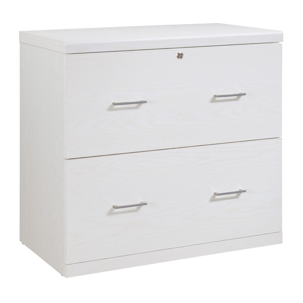 Office Star Alpine 30inW x 17inD Lateral 2-Drawer File Cabinet With Lockdowel Fastening System, White MPN:ALP2828LF-WH