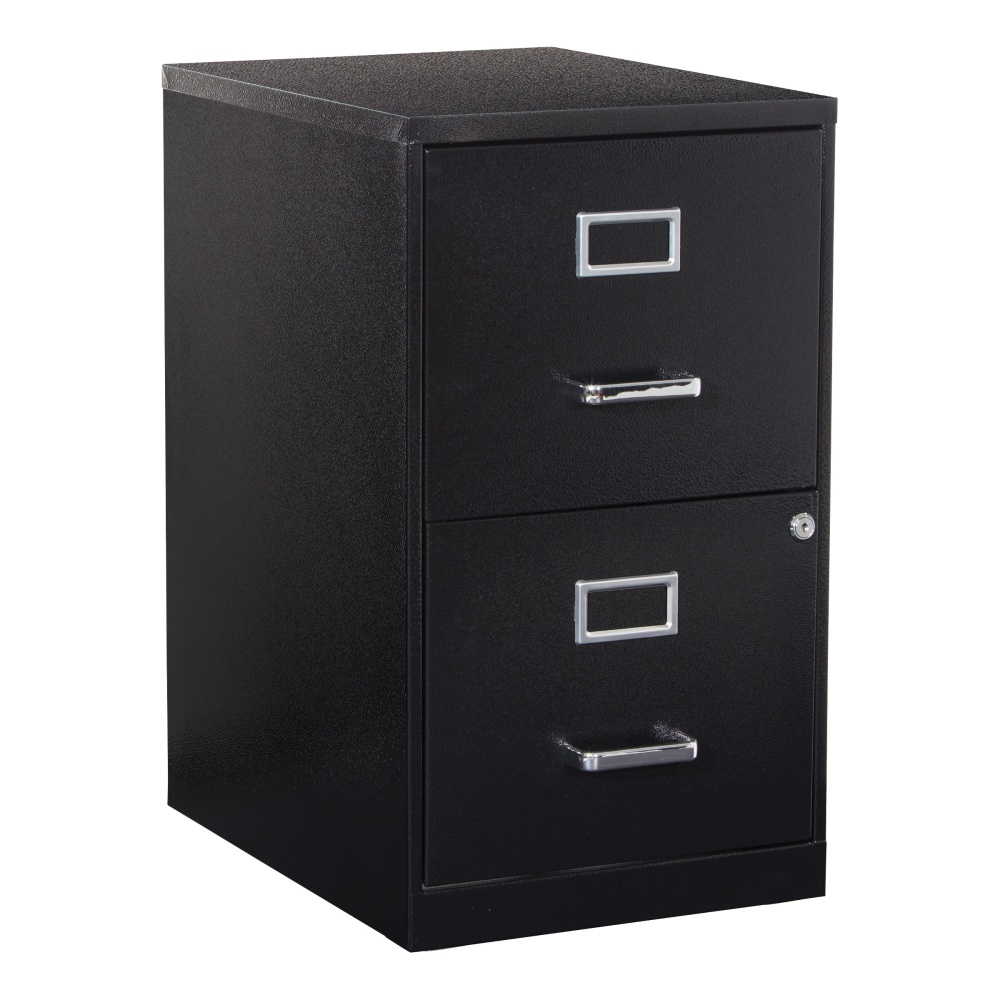 Office Star 20inD Vertical 2-Drawer Locking File Cabinet, Black MPN:CF2DR-T3