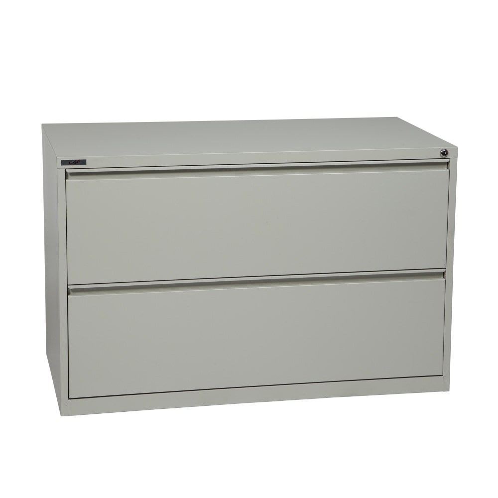 Office Star Core 42inW x 19-3/4inD Lateral 2-Drawer File Cabinet, Light Gray MPN:LF242-G