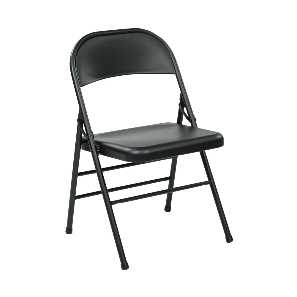 Office Star Work Smart Metal Mid-Back Folding Chairs, Black, Set Of 4 Chairs MPN:FF-22324M
