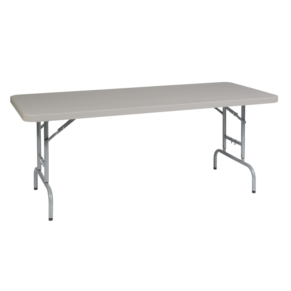 Office Star WorkSmart Height-Adjustable Resin Multipurpose Table, 29-1/2inH x 72inW x 30inD, Unfinished MPN:BT06A