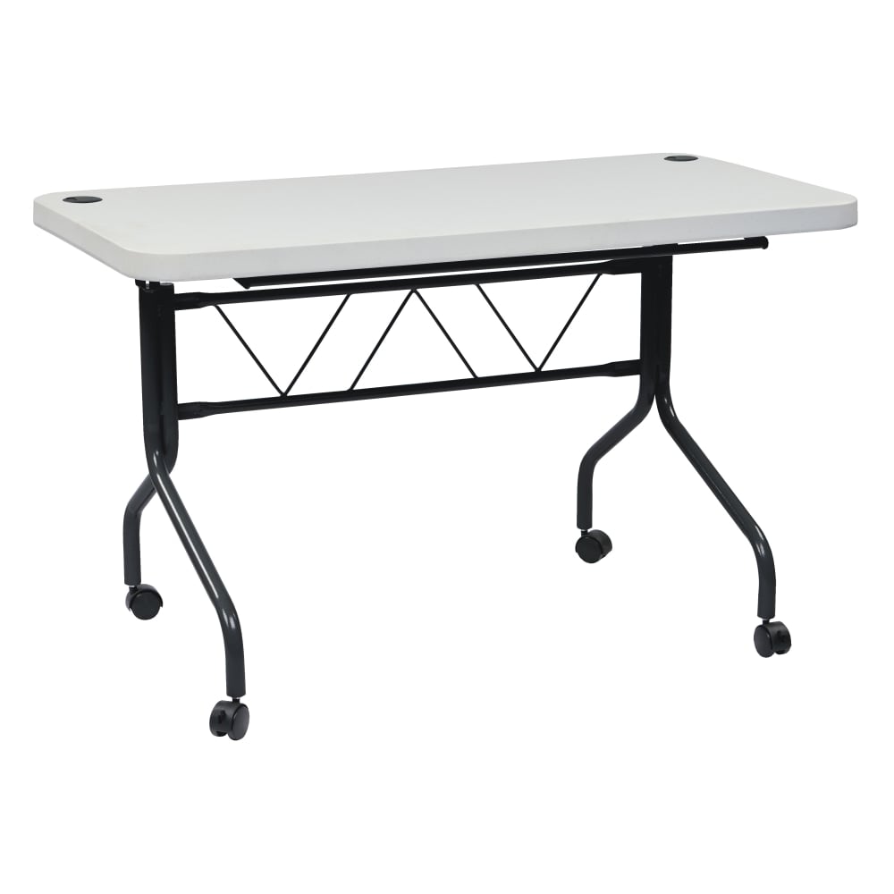 Office Star Work Smart Resin Multi-Purpose Flip Table With Locking Casters, 29-1/4inH x 47-3/4inW x 24inD MPN:FT6634