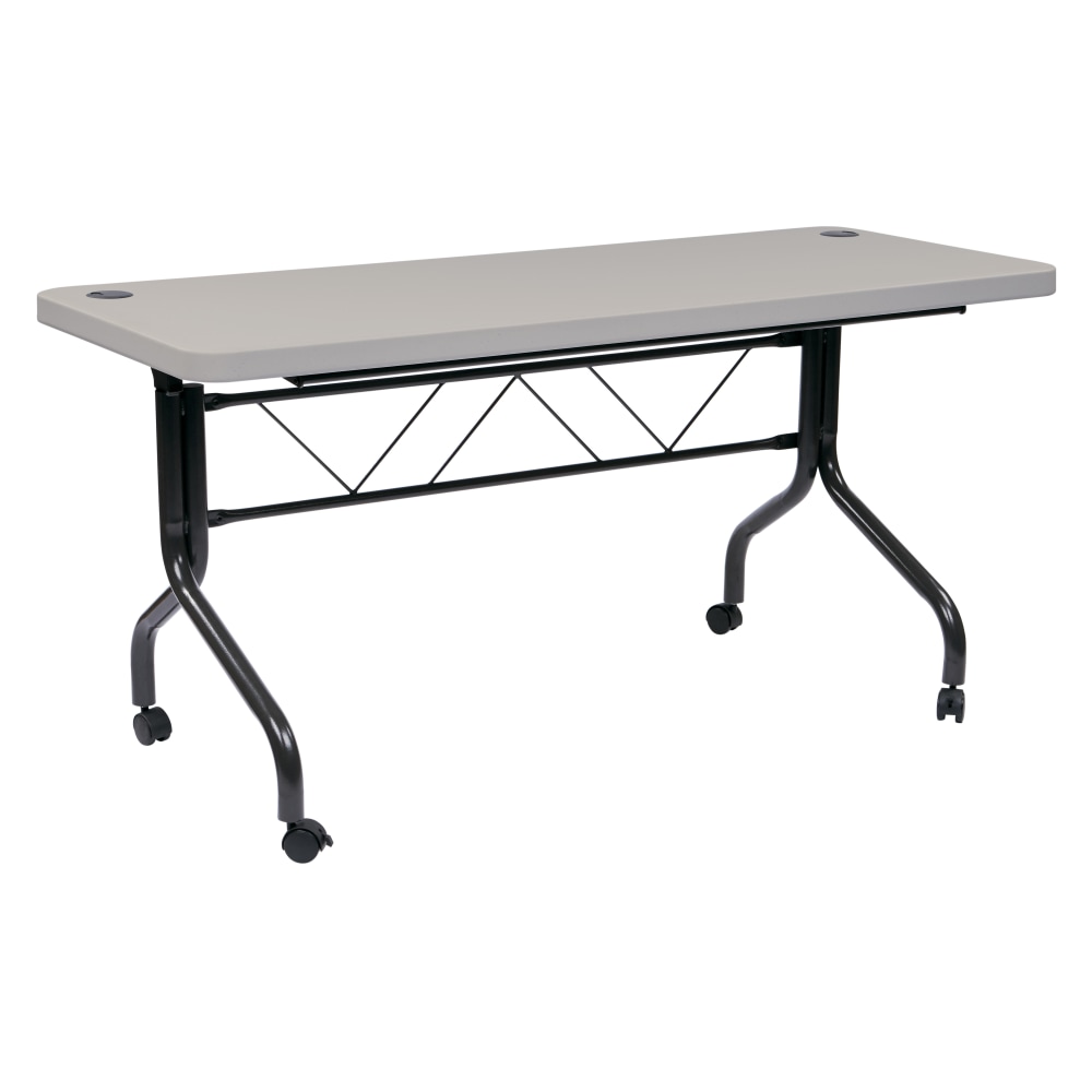 Office Star Work Smart Resin Multi-Purpose Flip Table With Locking Casters, 29-1/4inH x 60-1/2inW x 23-3/4inD MPN:FT6635