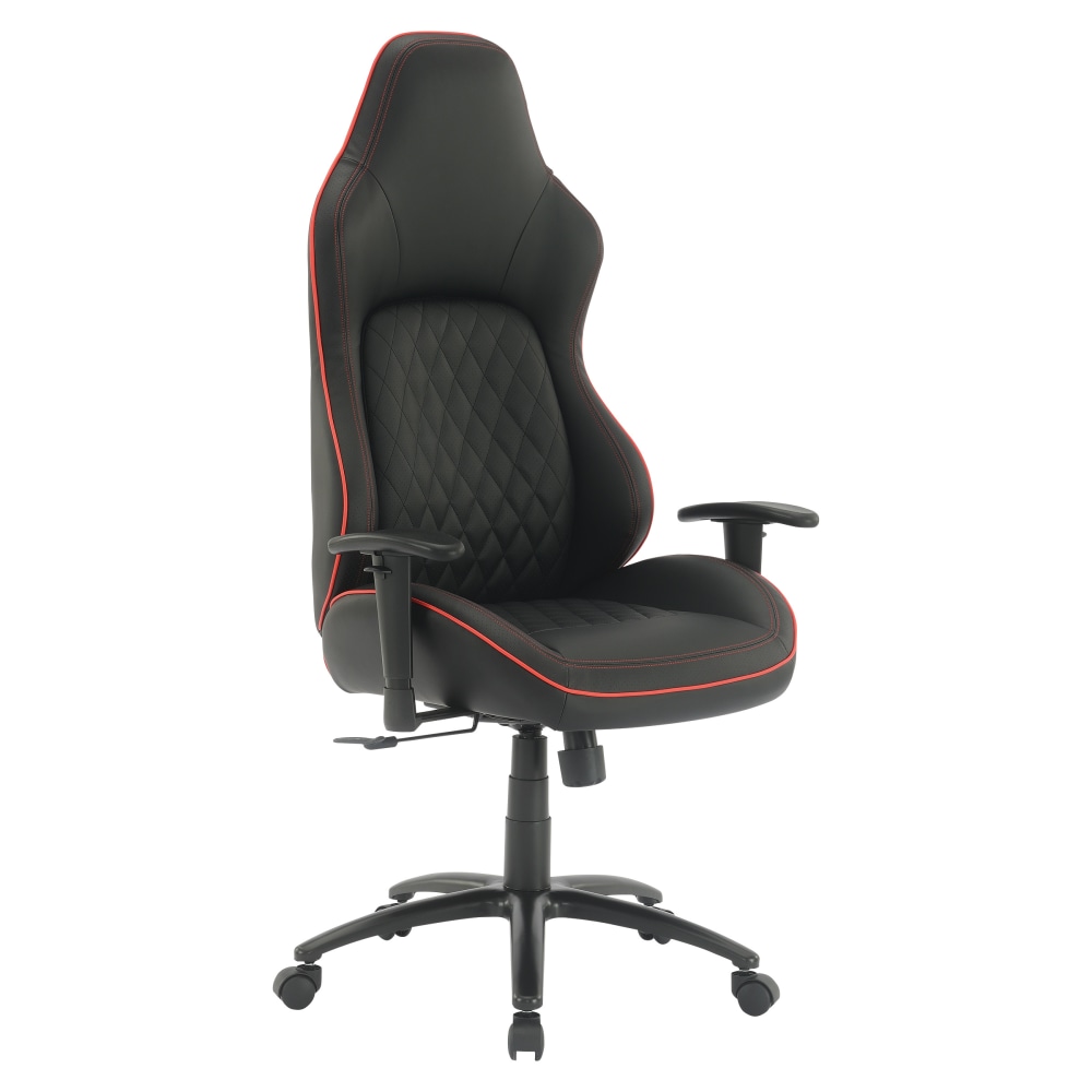 Office Star High Stakes Ergonomic Bonded Leather Computer Gaming Chair, Black/Red MPN:HSTK25-RD
