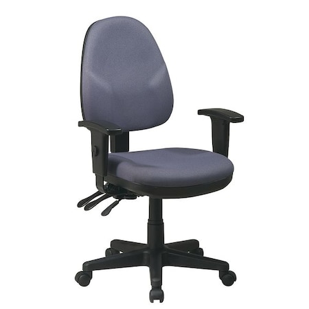 Desk Chair Desk Chair, Adjustable Arms, 20 1/2- Height, Fabric, Gray MPN:36427-226