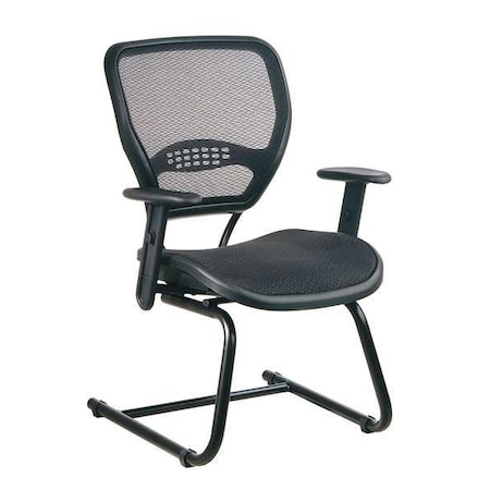 55 Visitors Chair, Black Seat, Black Back, 26 1/2