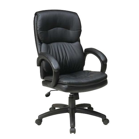 Exec Chair, Leather, Black, 18-21