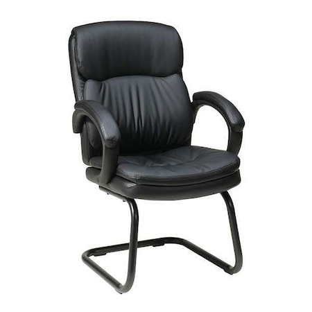 EC Visitors Chair, Black Seat, Black Back, 24 1/2