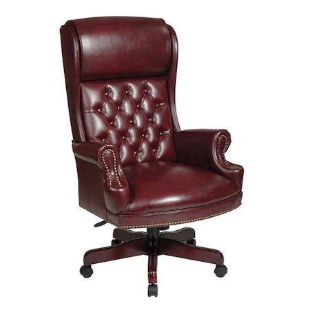 Exec Chair, Vinyl, Brown, 20-23
