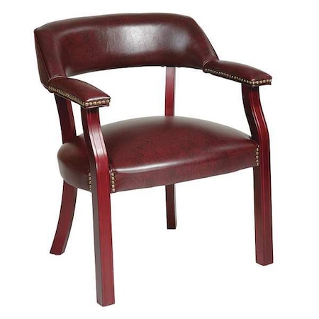 Collection: Traditional Traditional Guest Chair, Ox Blood Seat, Ox Blood Back, 24 1/2
