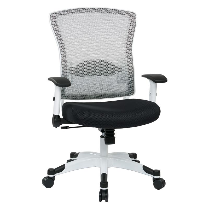 Office Star Space Seating Mesh Mid-Back Chair, Black/White MPN:317W-W1C1F2W-3