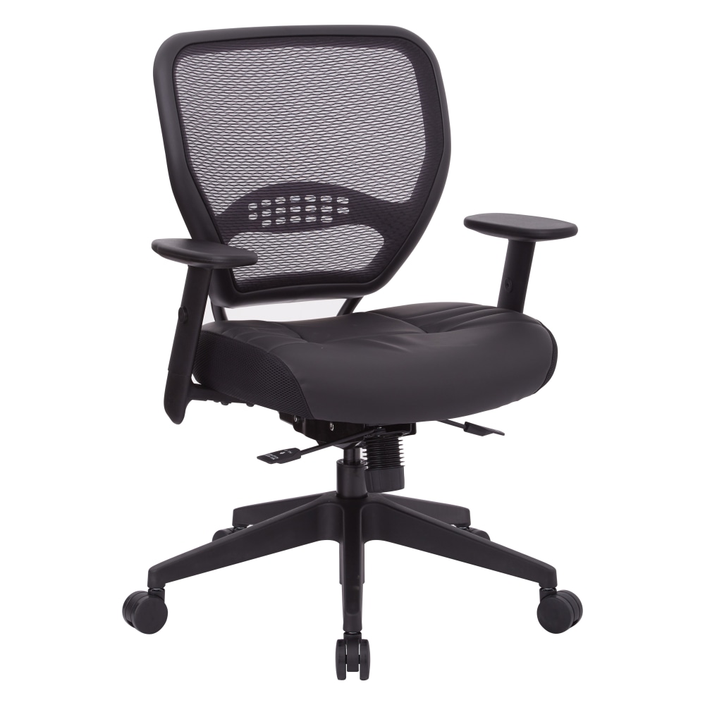 Office Star AirGrid Ergonomic Bonded Leather High-Back Managers Chair, Black MPN:5700SL