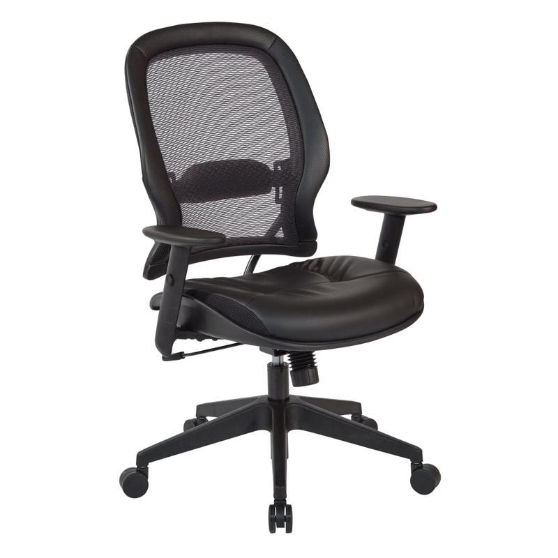 Office Star Bonded Leather High-Back Executive Chair, Black MPN:5790E