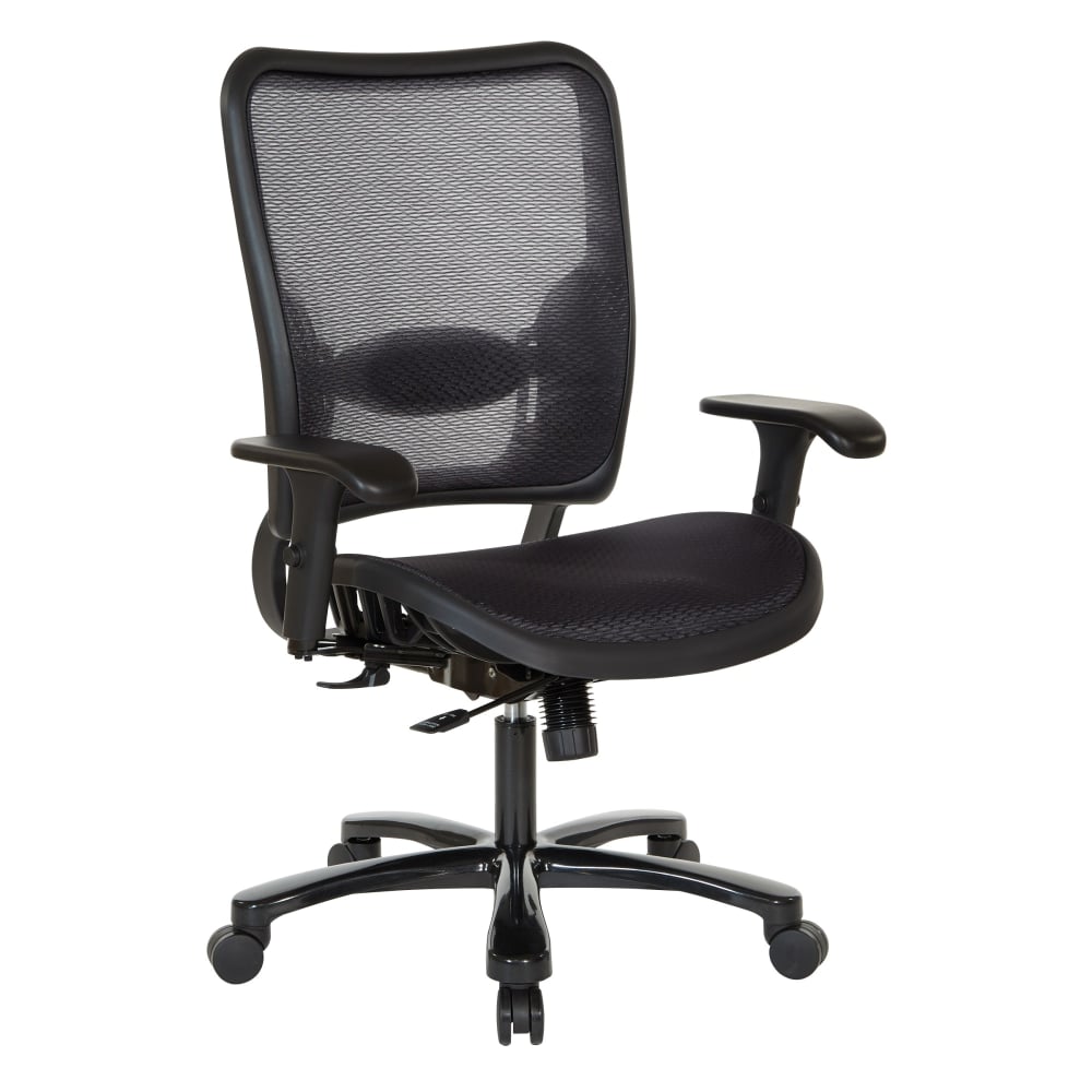 Office Star Space Seating 75 Series Ergonomic Air Grid Mid-Back Big And Tall Chair, Black MPN:75-77A753