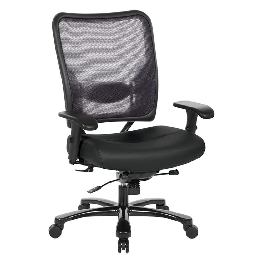 Office Star 75 Series Big & Tall Ergonomic Double AirGrid Back And Custom Fabric Seat Chair, Black MPN:75-7A773-R107