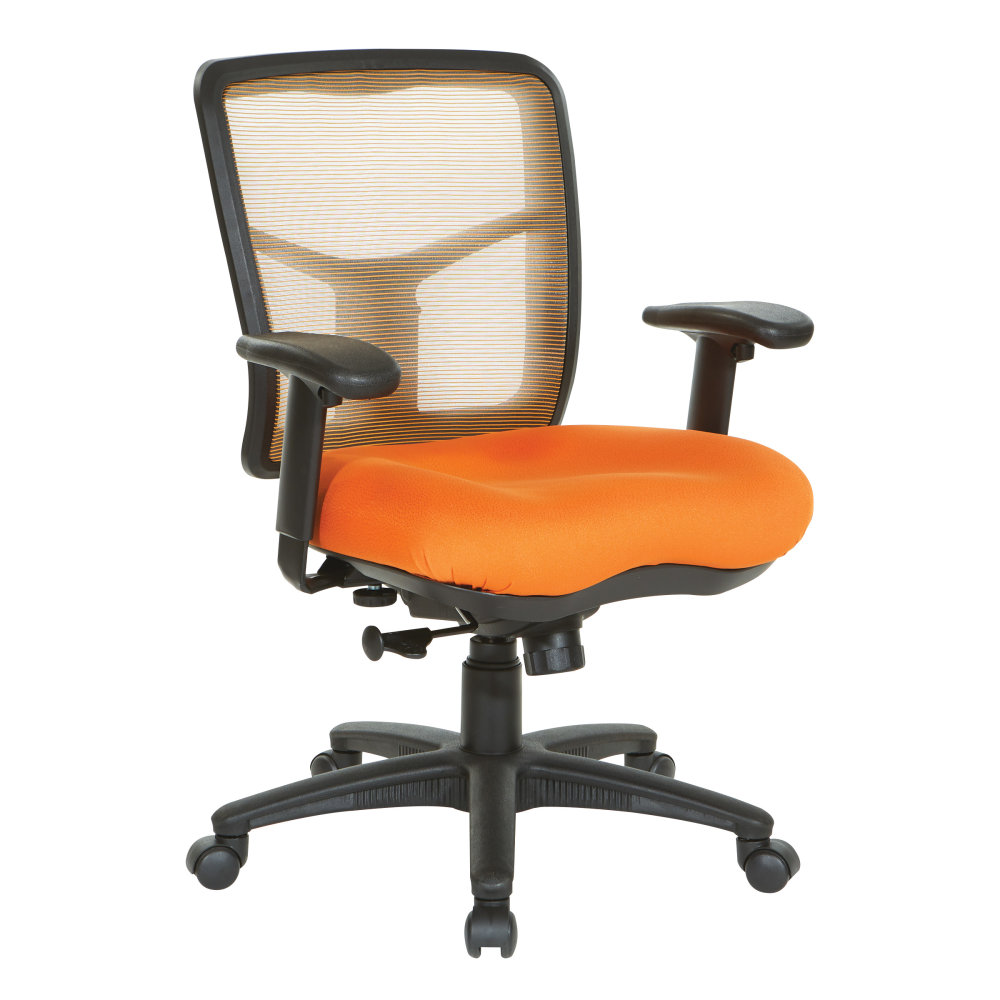Office Star Pro-Line II Air Mist Ergonomic Mesh Mid-Back Manager Chair, Orange MPN:92555-9270