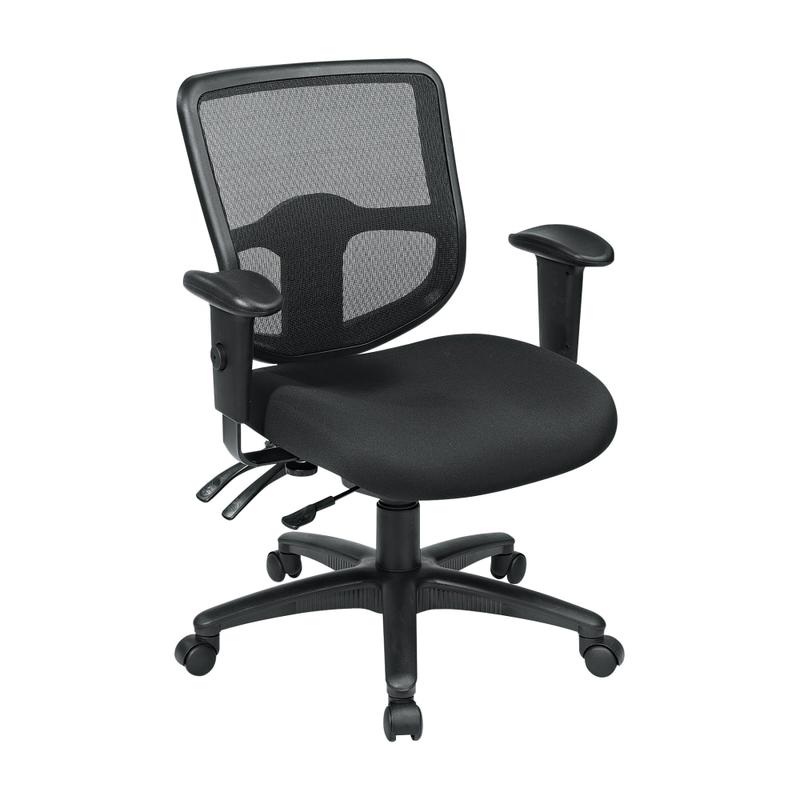 Office Star Pro Line II Pro Grid Ergonomic Task Chair With Adjustable Arms, Coal MPN:98344-30