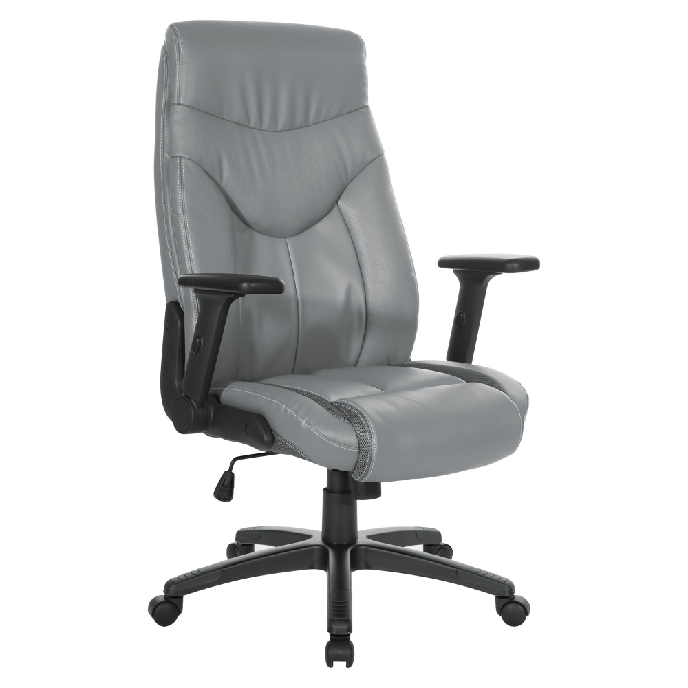Office Star Ergonomic Leather High-Back Executive Office Chair, Charcoal Gray MPN:EC90200-EC42