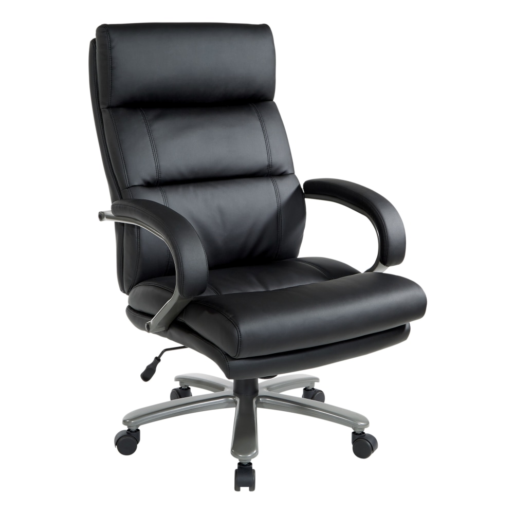 Office Star Big And Tall Ergonomic Bonded Leather High-Back Executive Chair, Black MPN:ECH95297BT-EC3
