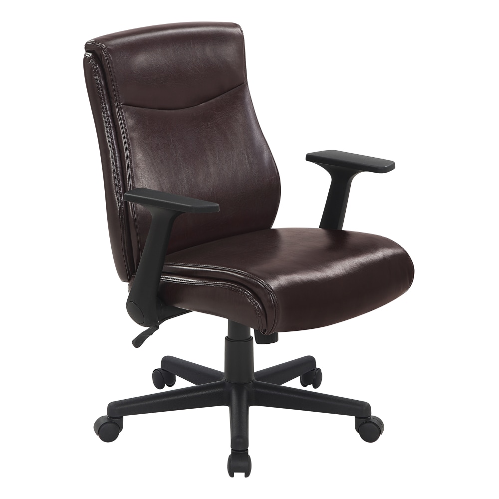 Office Star Executive Ergonomic Faux Leather Mid-Back Manager's Chair, Chocolate MPN:FL91201-U2