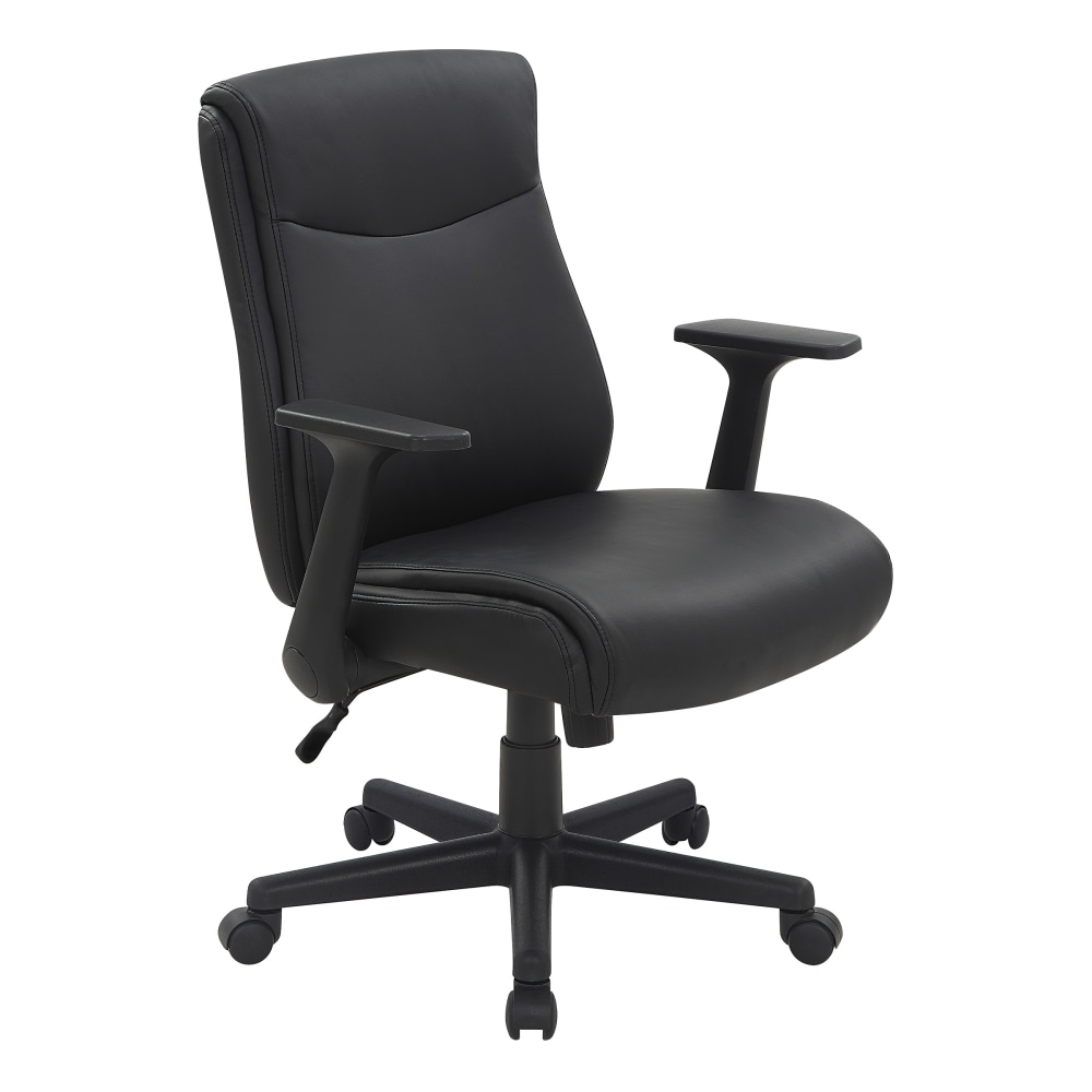 Office Star Executive Ergonomic Faux Leather Mid-Back Manager's Chair, Black MPN:FL91201-U6