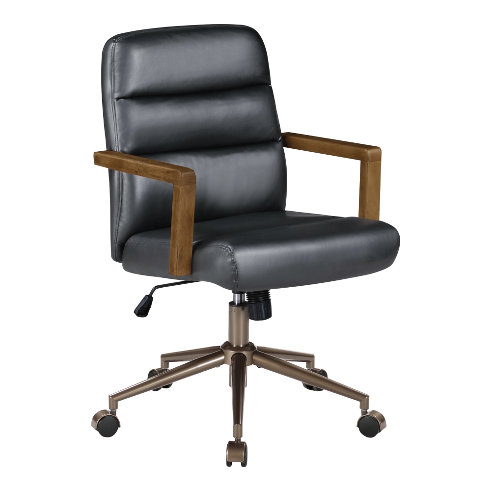 Office Star Henfield Faux Leather High-Back Executive Office Chair, Black MPN:HNF-U6