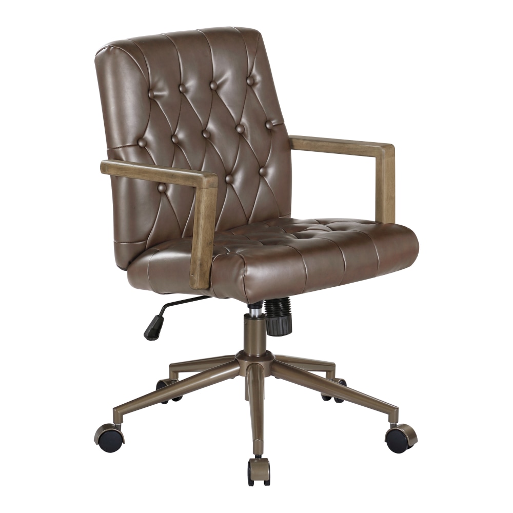 Office Star Waltham Faux Leather High-Back Executive Office Chair, Chocolate MPN:WLM-U24