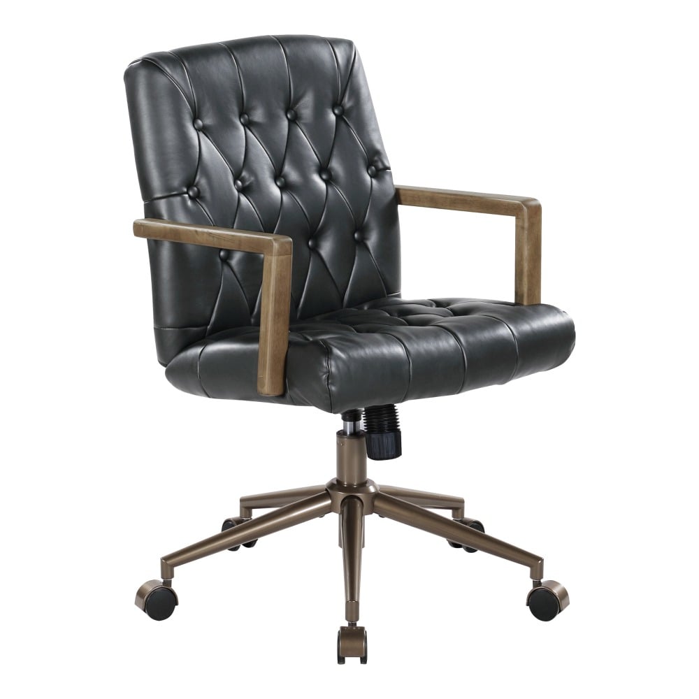 Office Star Waltham Faux Leather High-Back Executive Office Chair, Black MPN:WLM-U6