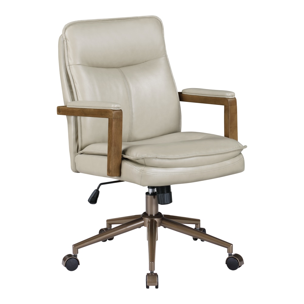 Office Star Woodlands Faux Leather High-Back Executive Office Chair, Taupe MPN:WND-BPU21
