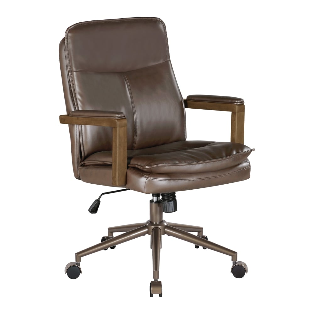 Office Star Woodlands Faux Leather High-Back Executive Office Chair, Chocolate MPN:WND-U24