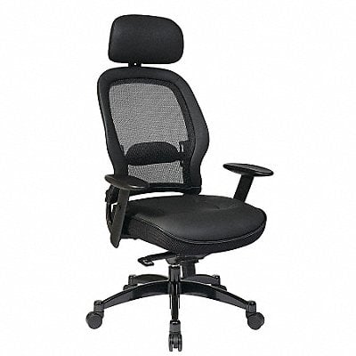 Manager Chair Leather Blk 20-22 Seat Ht MPN:27008
