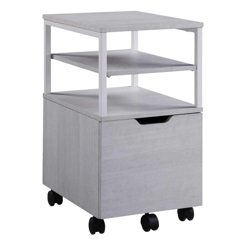 Office Star Contempo 20inD Vertical Mobile File Cabinet, White Oak MPN:CNT15-WK
