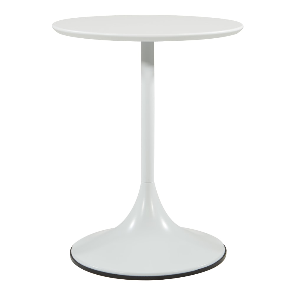Office Star Flower Side Table, 22-7/16inH x 17-3/4inW x 17-3/4inD, White MPN:FLWA9300-WHT