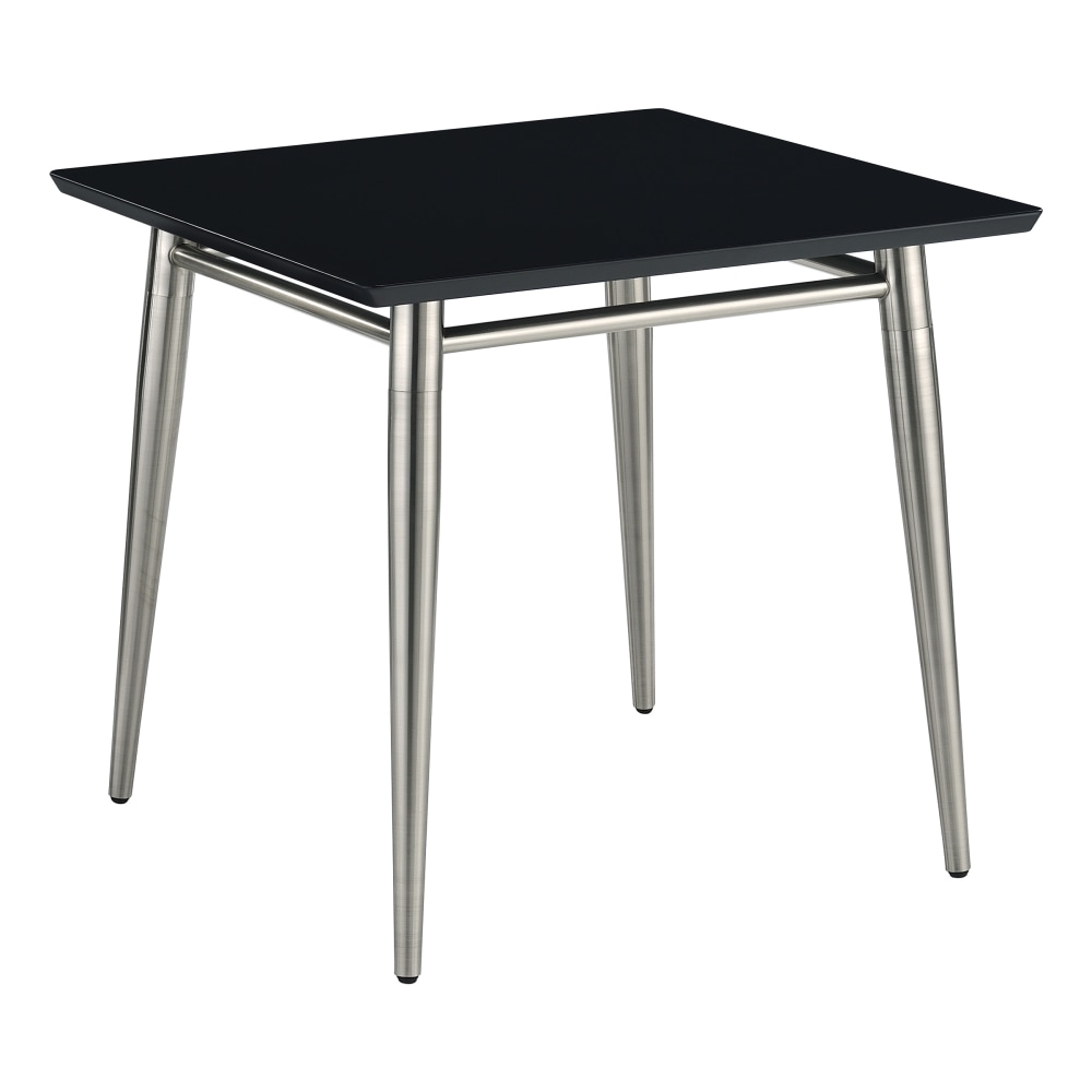 Office Star Brooklyn Square End Table, 20-1/4inH x 22inW x 22inD, Black/Brushed Nickel MPN:MG0922S-BK