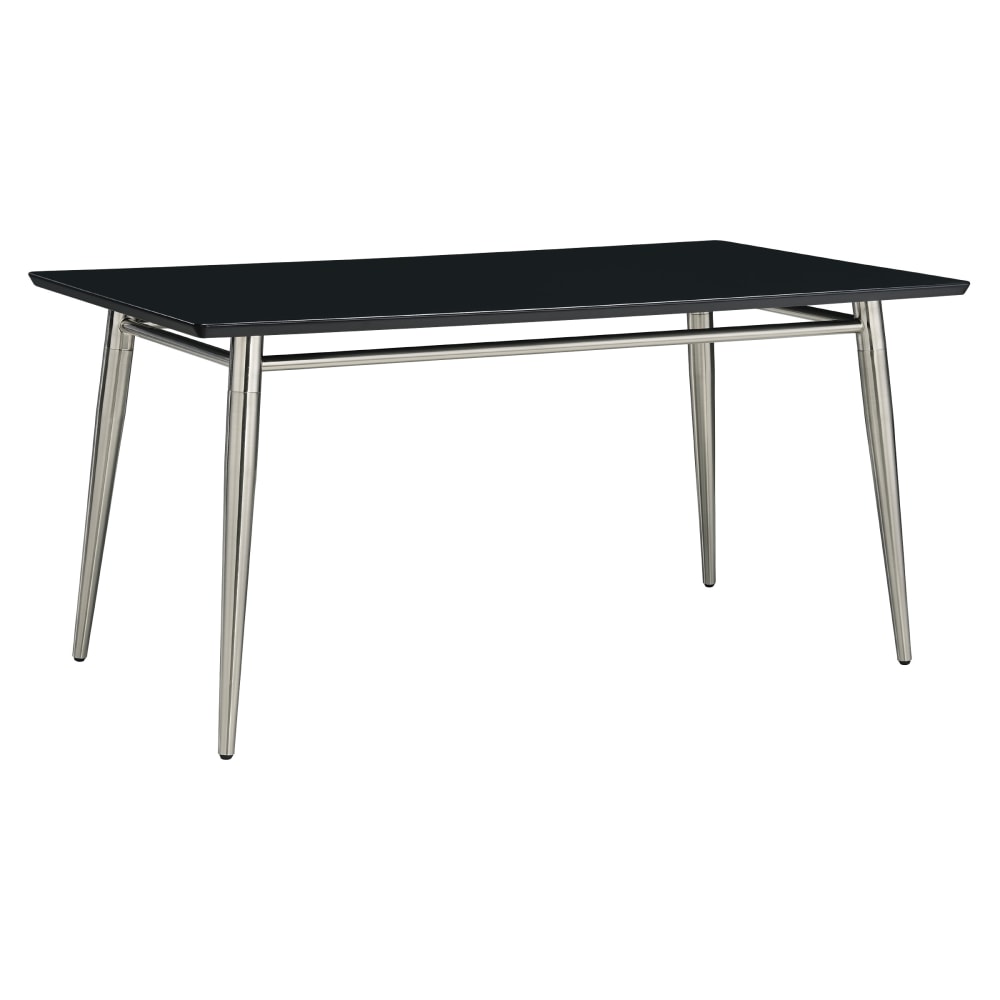 Office Star Brooklyn Rectangle Coffee Table, 16-1/4inH x 42inW x 24inD, Black/Brushed Nickel MPN:MG1242S-BK