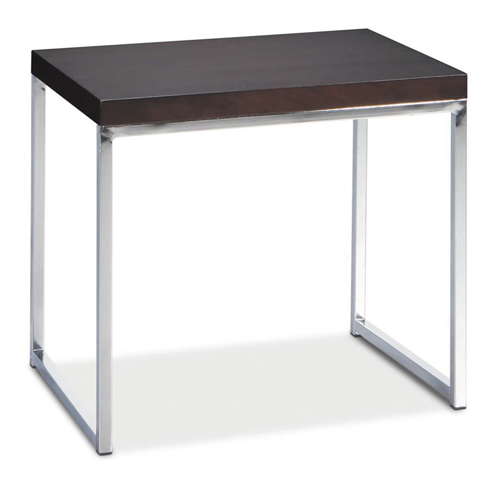 Office Star Ave Six Wall Street End Table, Chrome/Espresso MPN:WST09