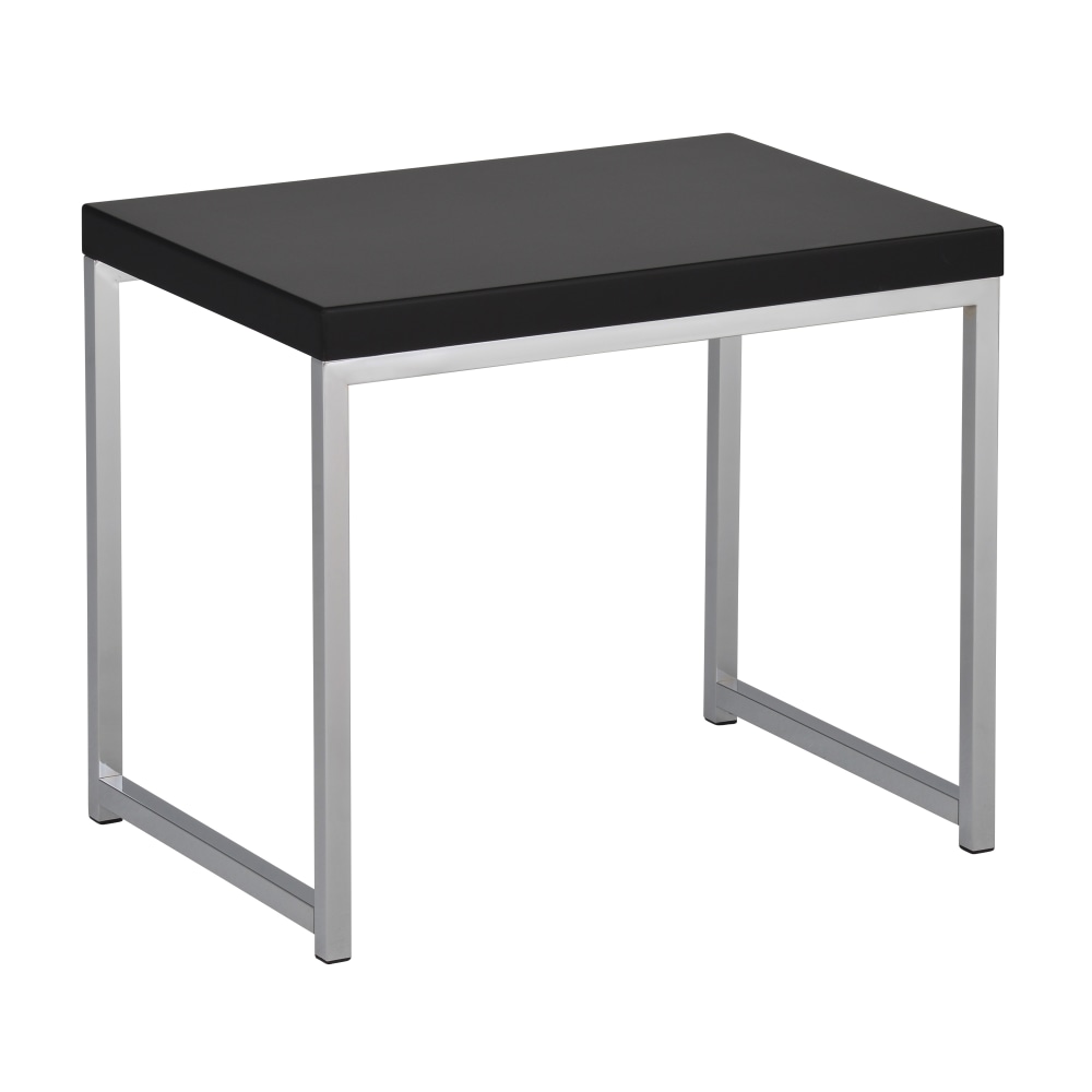 Ave Six Wall Street Table, End, Rectangular, Black/Chrome MPN:WST09-BK