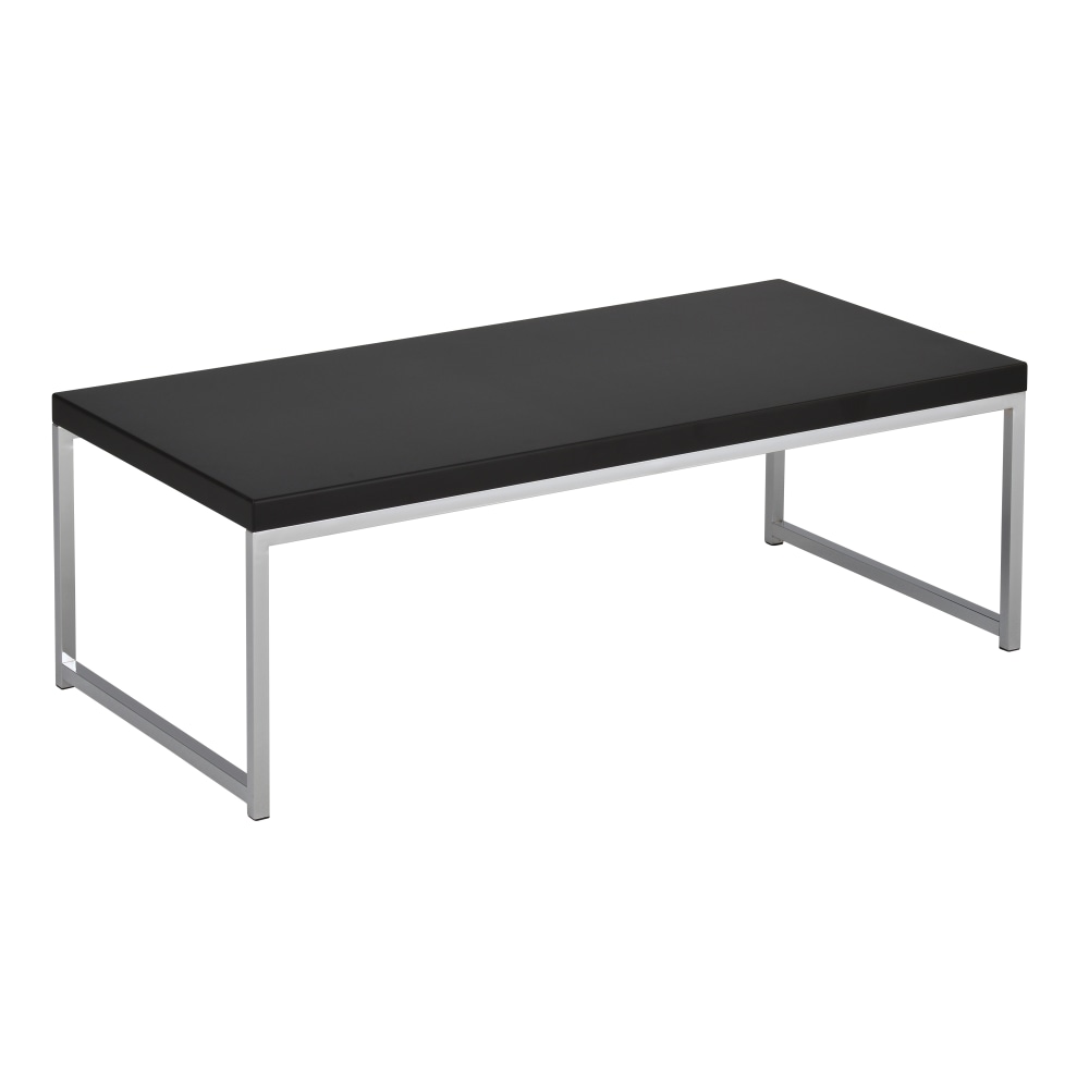 Ave Six Wall Street Table, Coffee, Rectangular, Black/Chrome MPN:WST12-BK