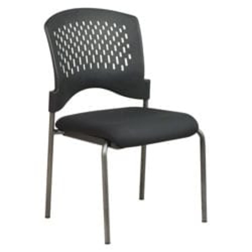 Office Star Pro-Line II Plastic Stackable Guest Chair, Black/Titanium MPN:8620-30