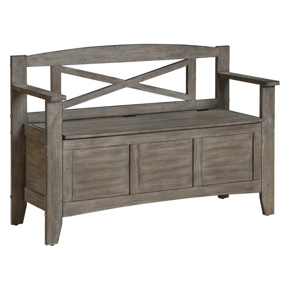 Office Star Metro Wood Bench, 30-1/4inH x 44-1/2inW x 16-3/4inD, Graystone MPN:MET42-GS